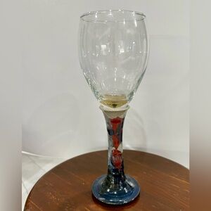 Buie Pottery Gatlinburg, Tennessee Signed Stoneware Wine Glass 9” tall. Like New